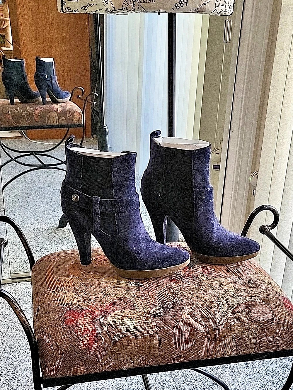 Bruno Premi V8203 Suede Ankle Boots in Blue EU 38 Like New